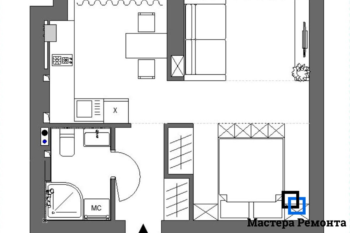 план дизайн квартиры студии